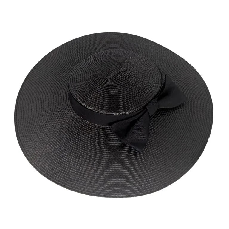 Braid Boater Fascinator Black