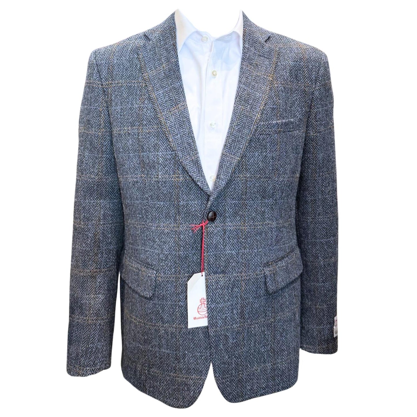 Dressjakke Lewis Harris Tweed Blue/Grey Check