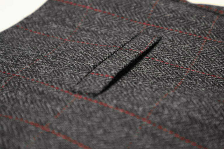 Vest i Shetland Wool Herringbone Anthracite