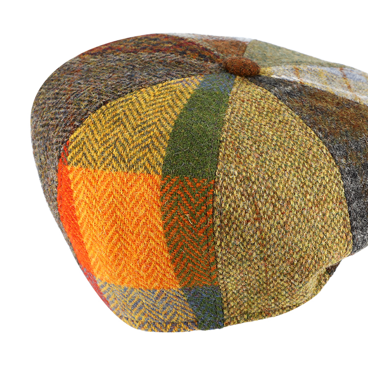 8-Panel Cap Harris Tweed Olive Green