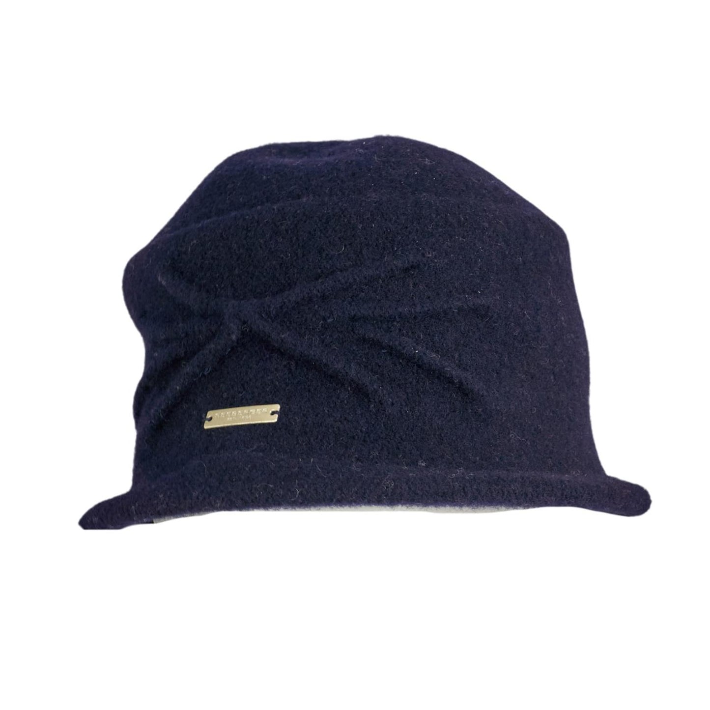 Boiled Wool Cloche Agnes Marine Blue