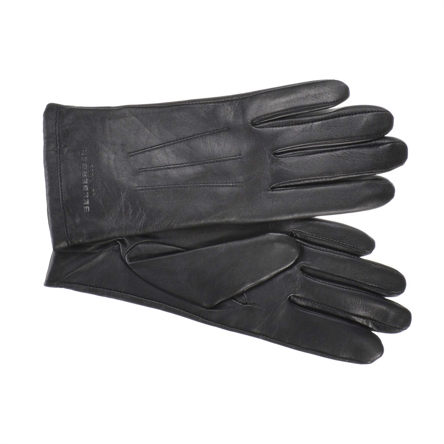 Leather Finger Gloves Black