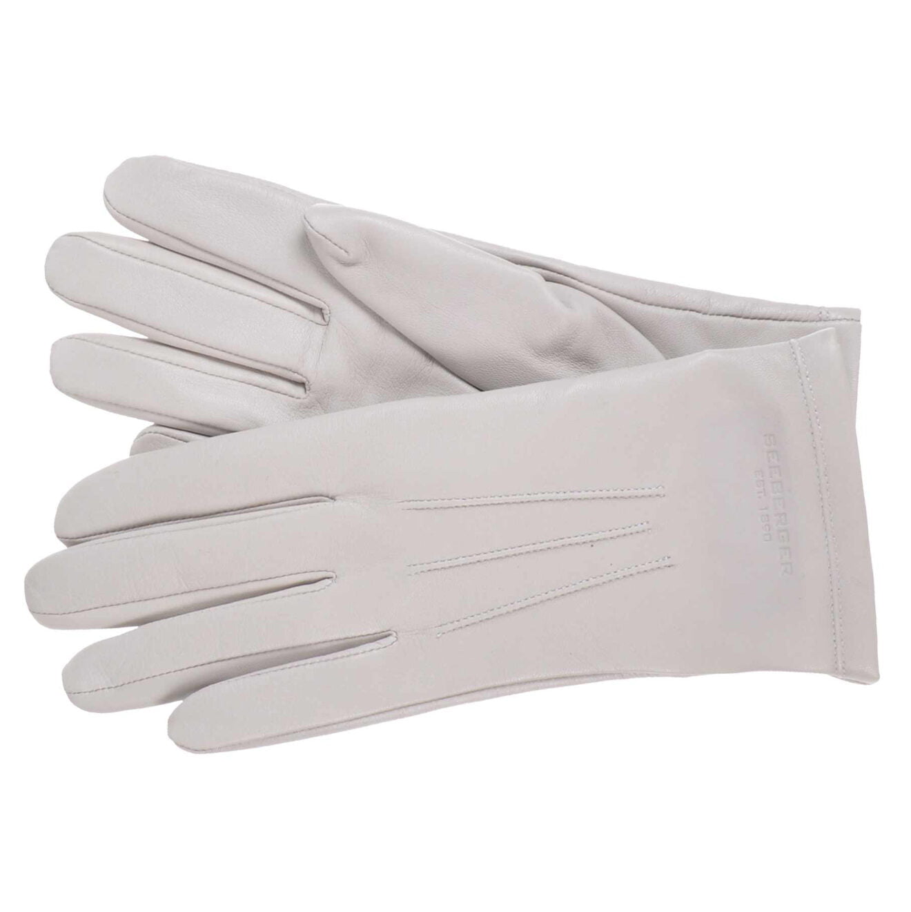 Leather Finger Gloves Smoke Grey