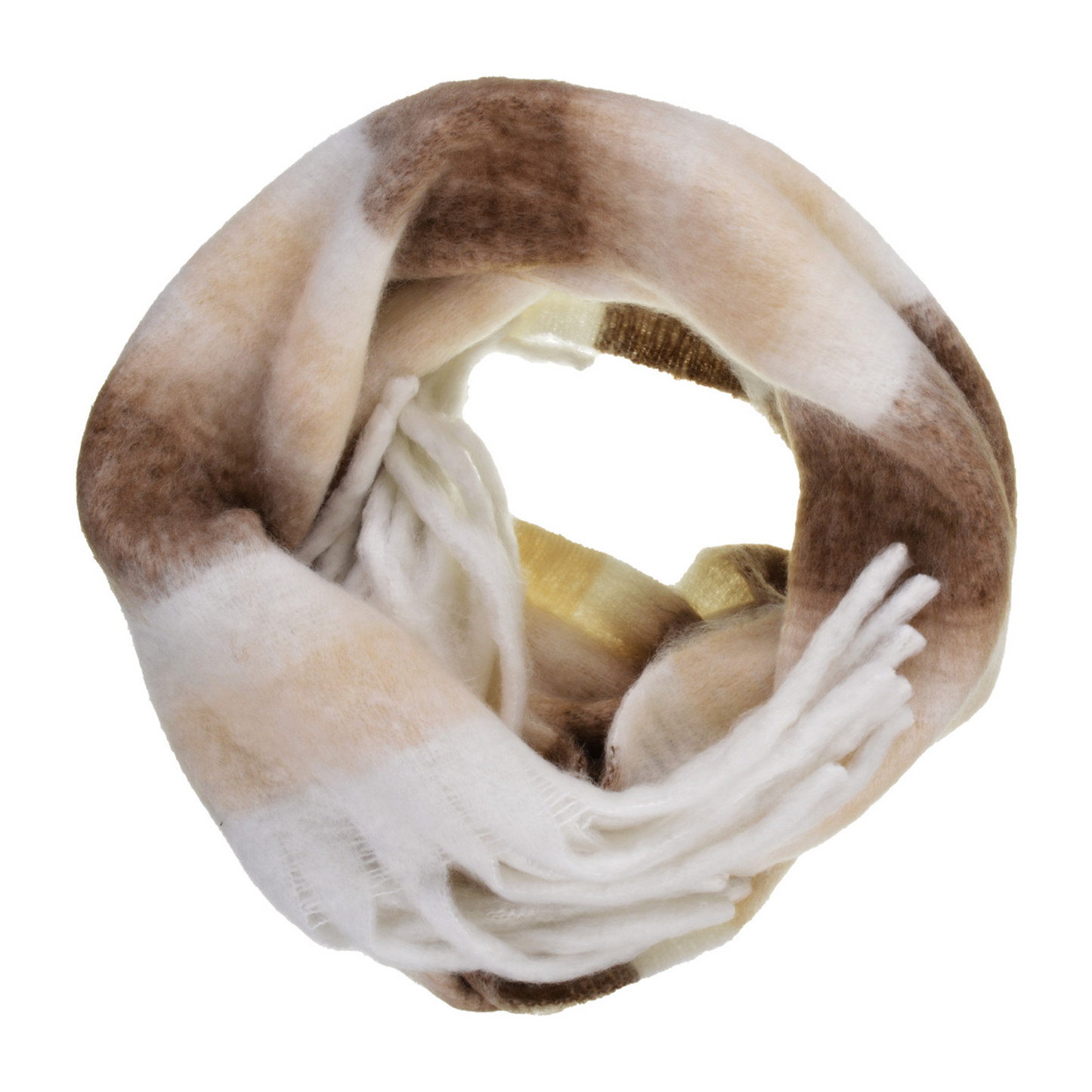 Woven Scarf Stripe Nutmeg Brown