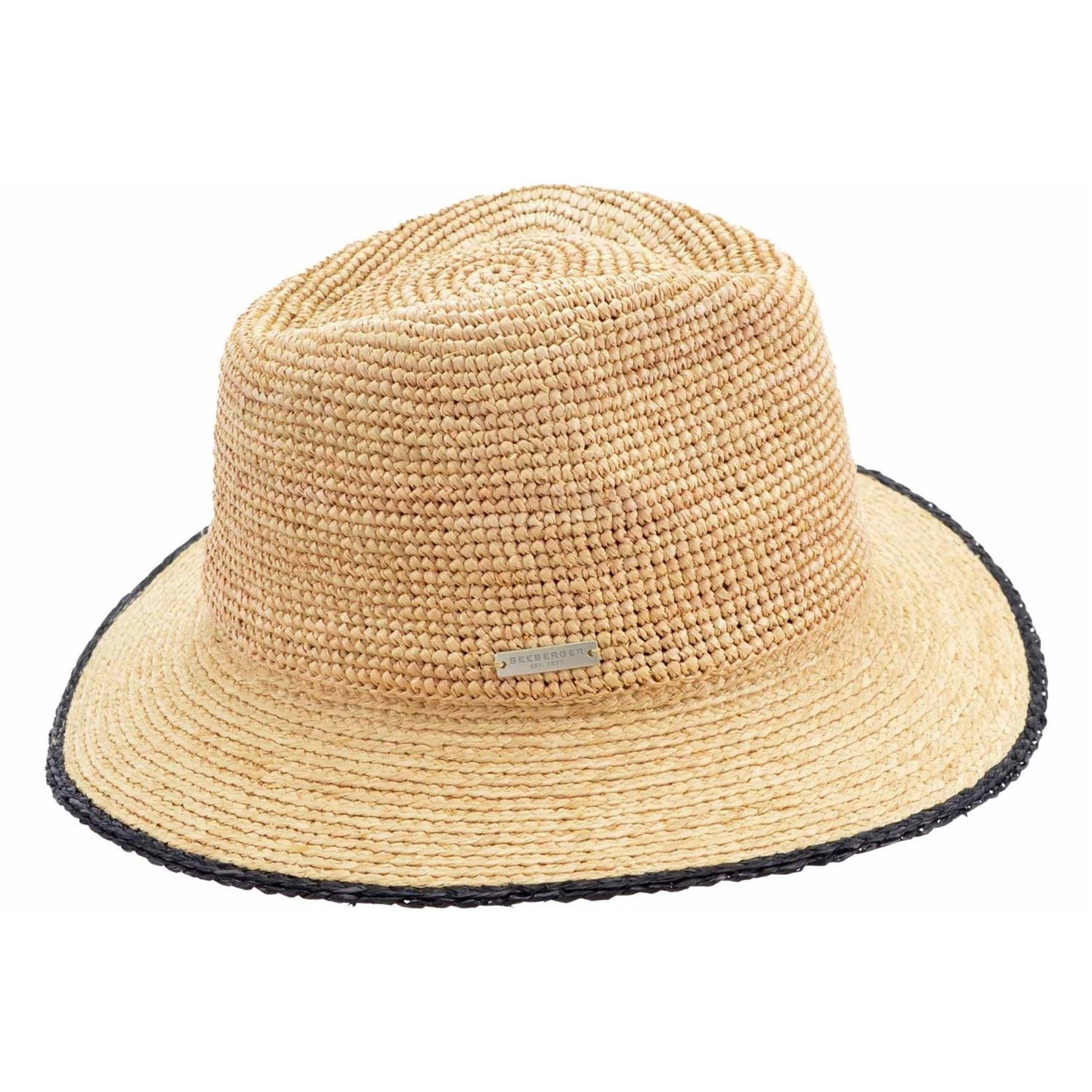 Gia Raffia Fedora Linen/Black