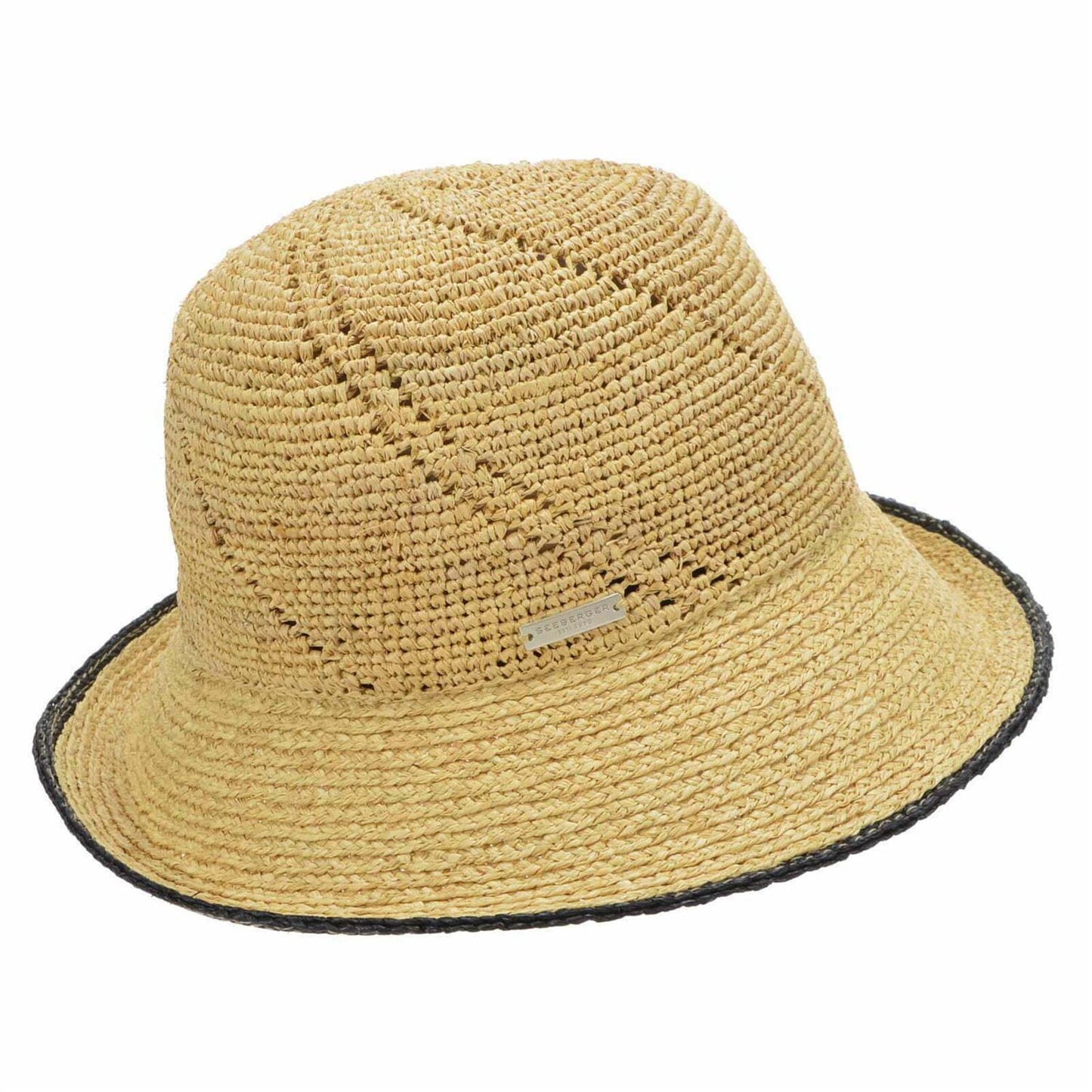 Raffia Cloche Leah Linen/Black