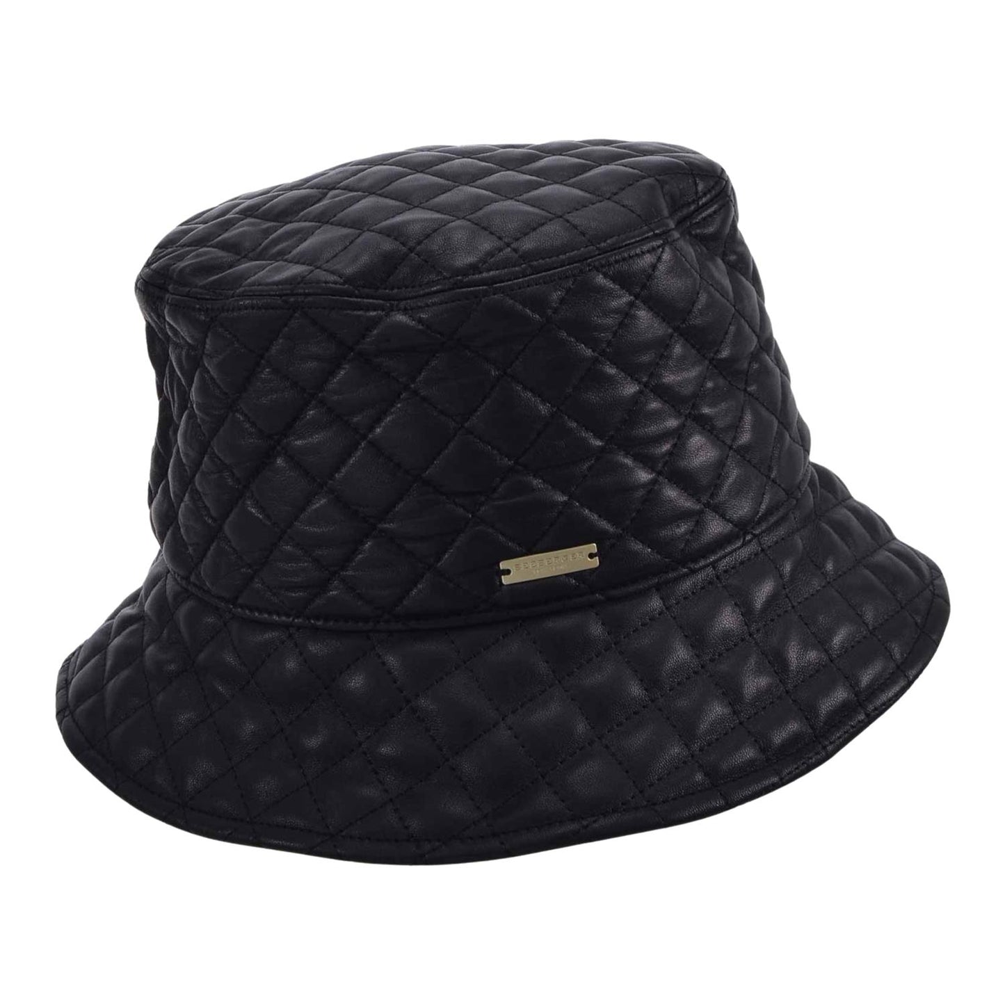 Leather Quilted Bucket Black