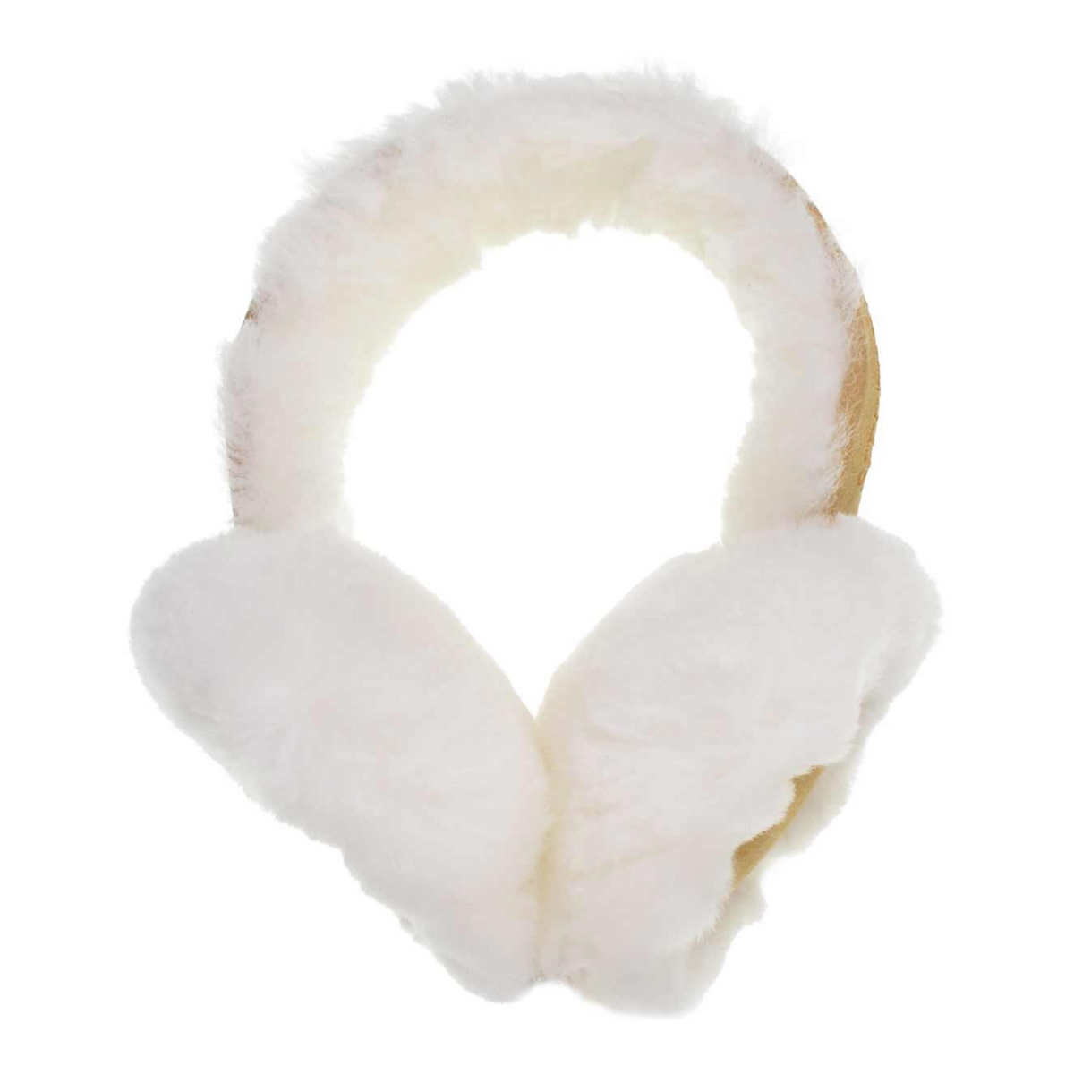 Shearling Earmuffs Camel/Off-White