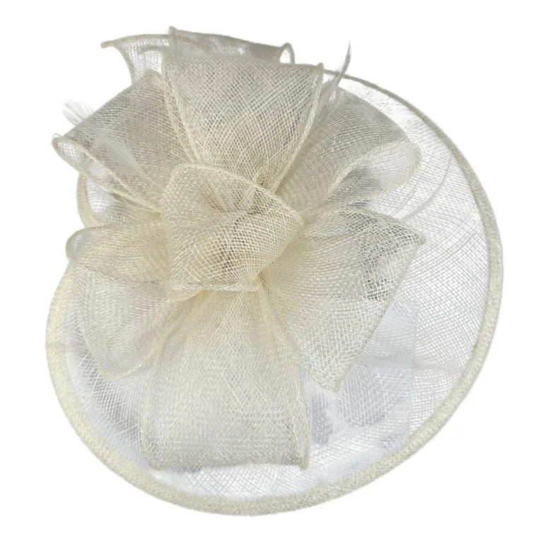 Hermine Fascinator Ivory Silver