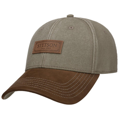Baseball Cap Cotton/Leather Khaki