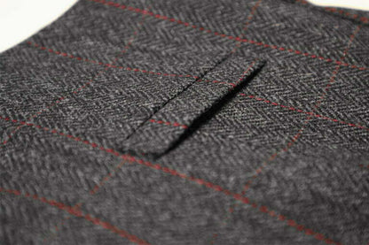 Vest i Shetland Wool Herringbone Anthracite