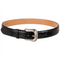 Hair-on-Hide Tooled Leather Belt Black