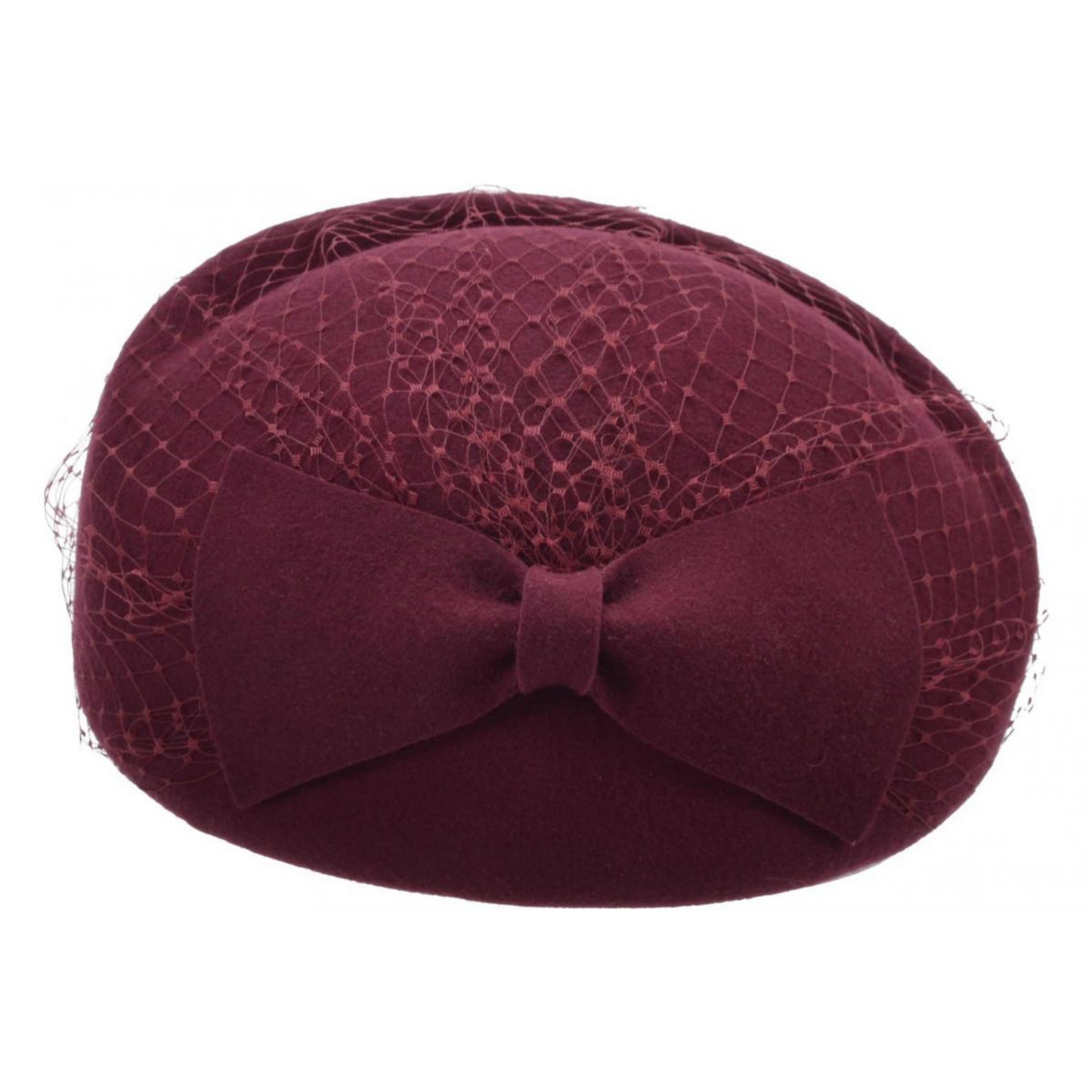 Woolfelt Pillbox Bow Burgundy