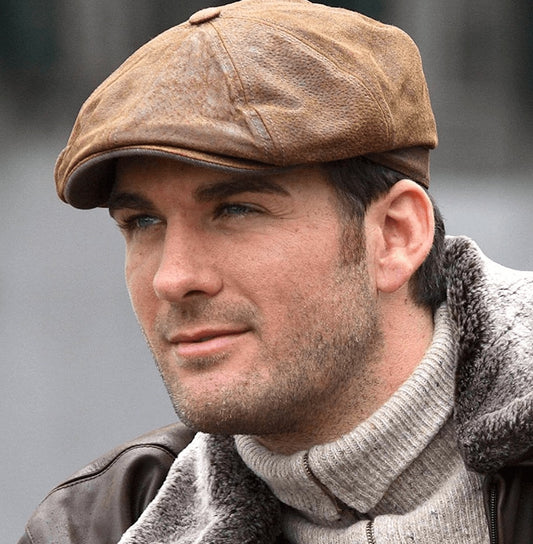 Burney Newsboy Cap Leather