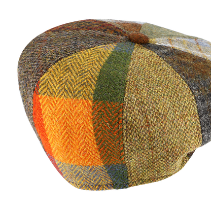 8-Panel Cap Harris Tweed Olive Green