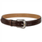 Hair-on-Hide Tooled Leather Belt Brown