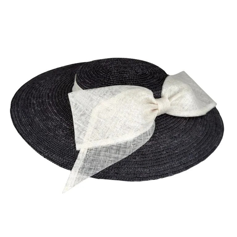 Abby Boater Fascinator Black/White