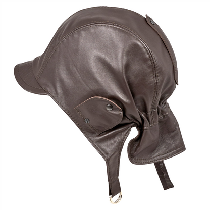 Convertible Nappa Leather Cap