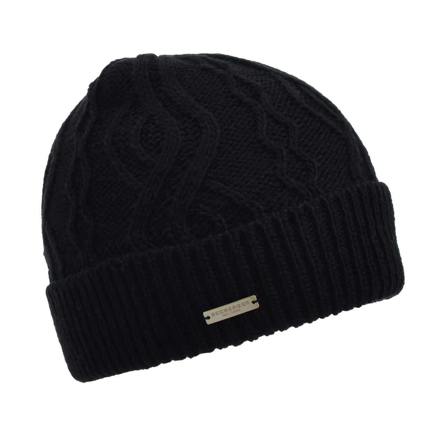 Knitted Beanie Cable Black
