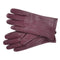 Leather Finger Gloves Burgundy Red