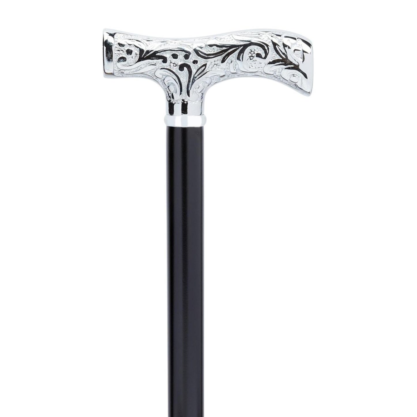 Chrome Embossed Leaf Dress Cane
