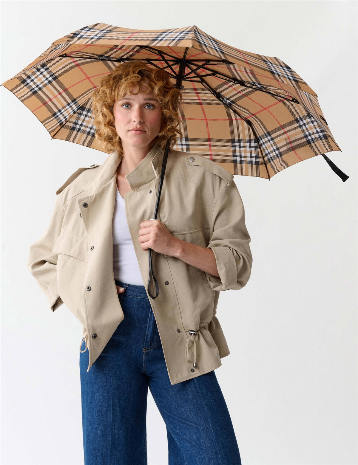 Umbrella Jumbo  Compact Automatic Plaid Pattern