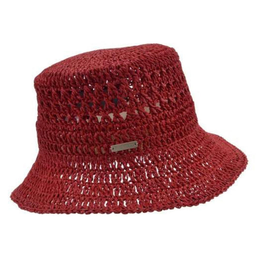 Paperstraw Bucket Johanna Ruby Red