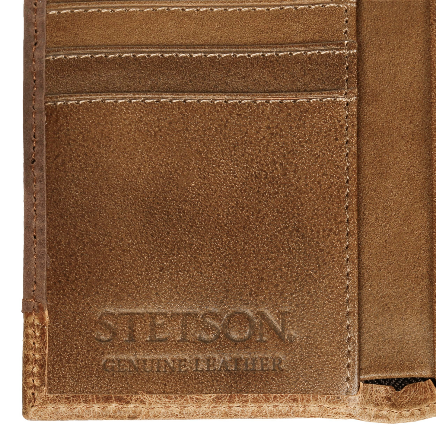 Ostrich Embossed Leather Tri-fold Wallet
