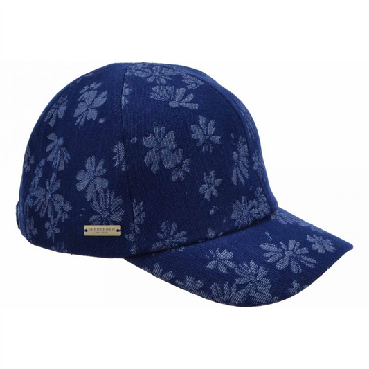 Denim Baseball Flower Indigo