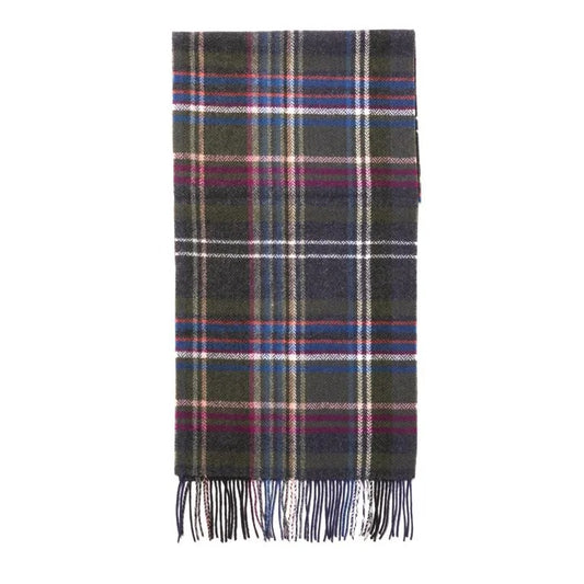 Lambswool Checked Winterscarf Grey/Blue