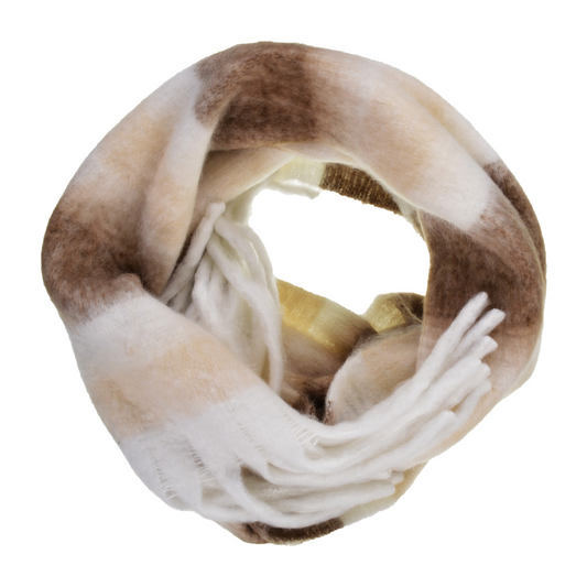 Woven Scarf Stripe Nutmeg Brown