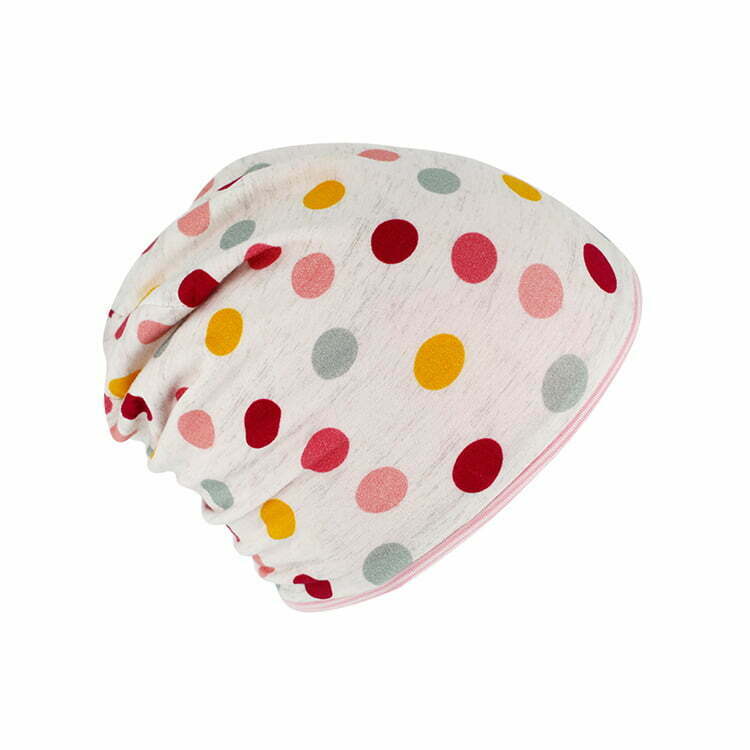 Beanie Dotted Reversible Beige