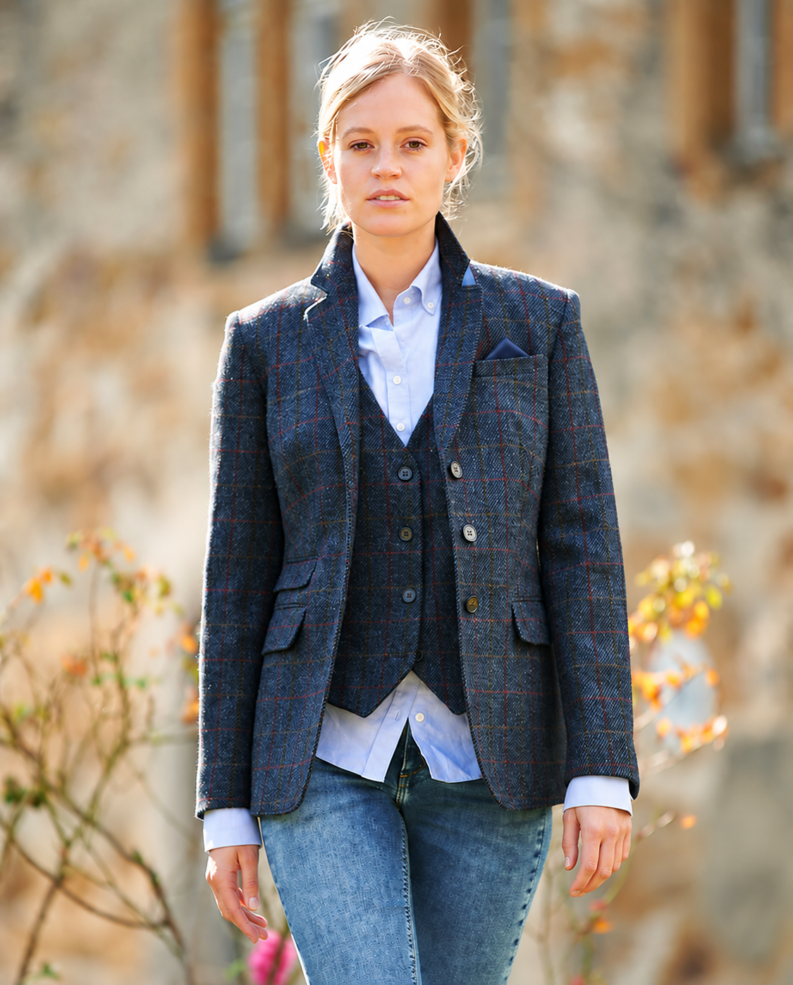 Dressjakke Harris Tweed Carola Scottish Blue