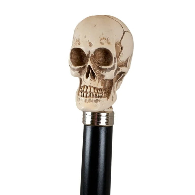 Resin Skull Cane, Imitation Ivory Spaserstokk