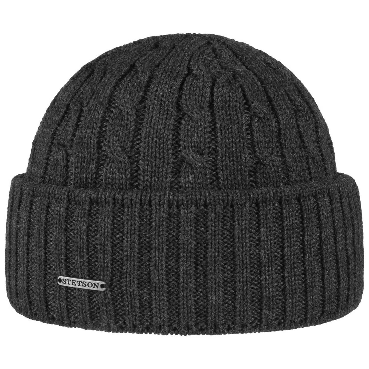 Strikkelue Cable Dark Grey