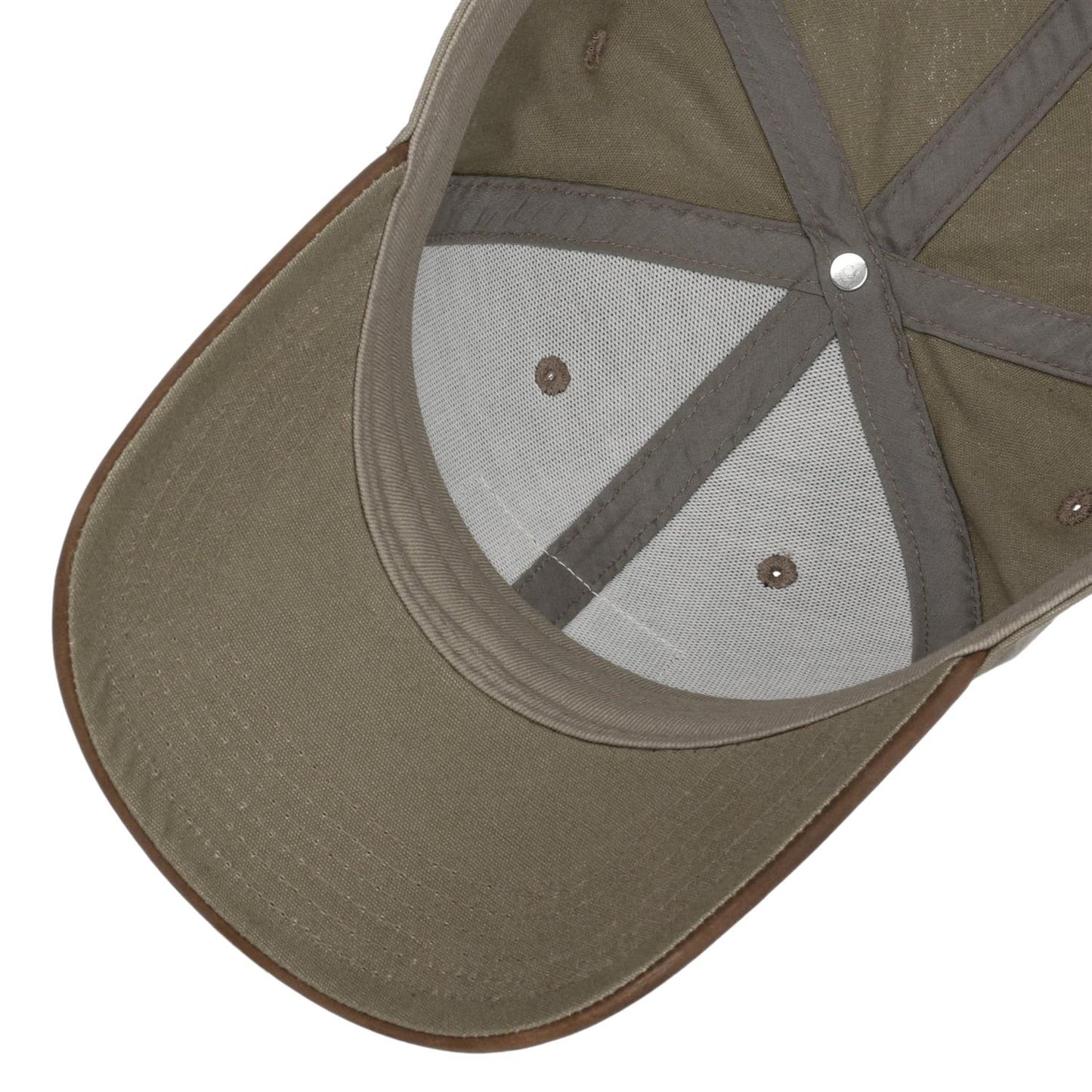 Baseball Cap Cotton/Leather Khaki