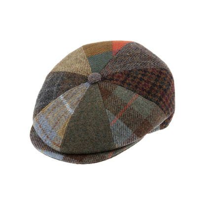 8-Panel Cap Harris Tweed Olive Green