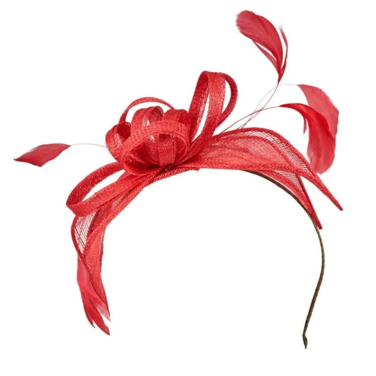 Nora Fascinator Vermilion