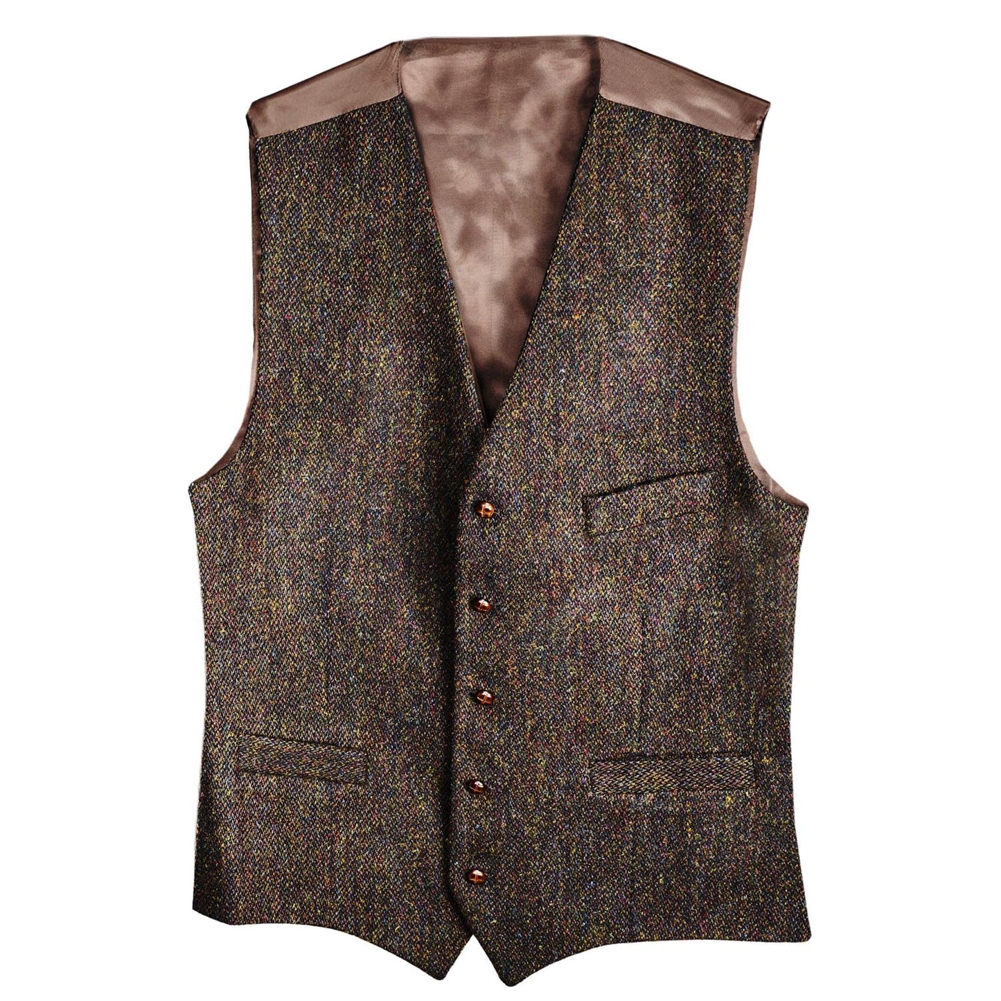 Vest Lee Check Harris Tweed Brown