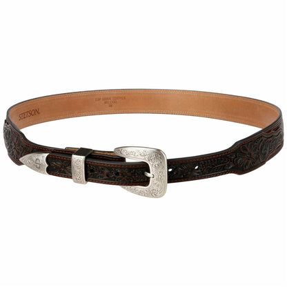 Croco Print Tooled Leather Belt