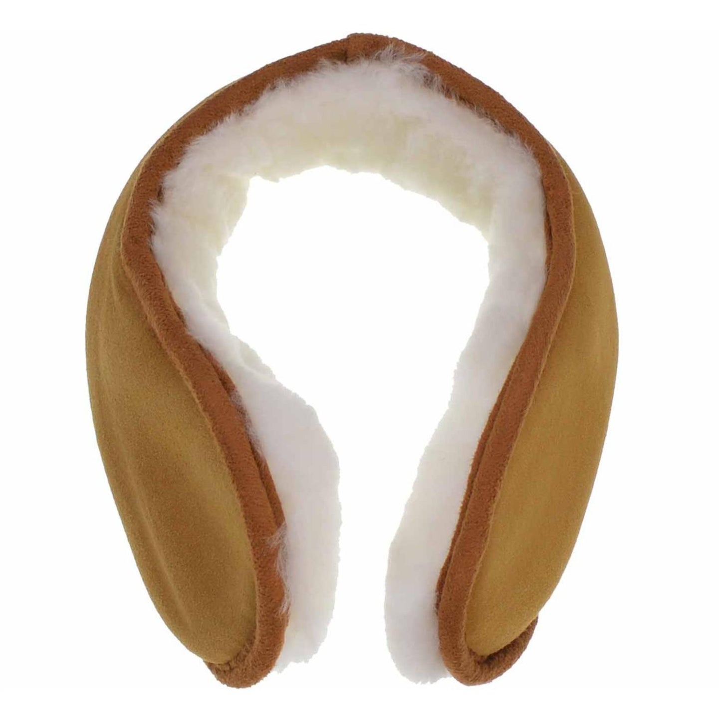 Shearling Earmuffs Camel/Off-White