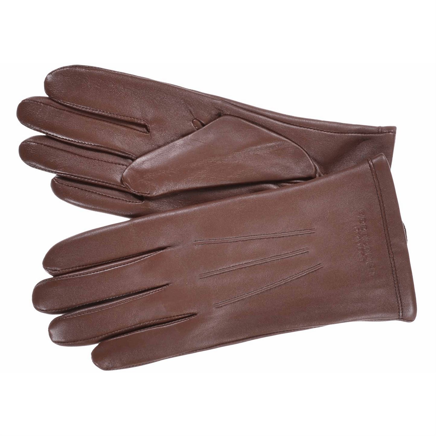 Leather Finger Gloves Nut Brown