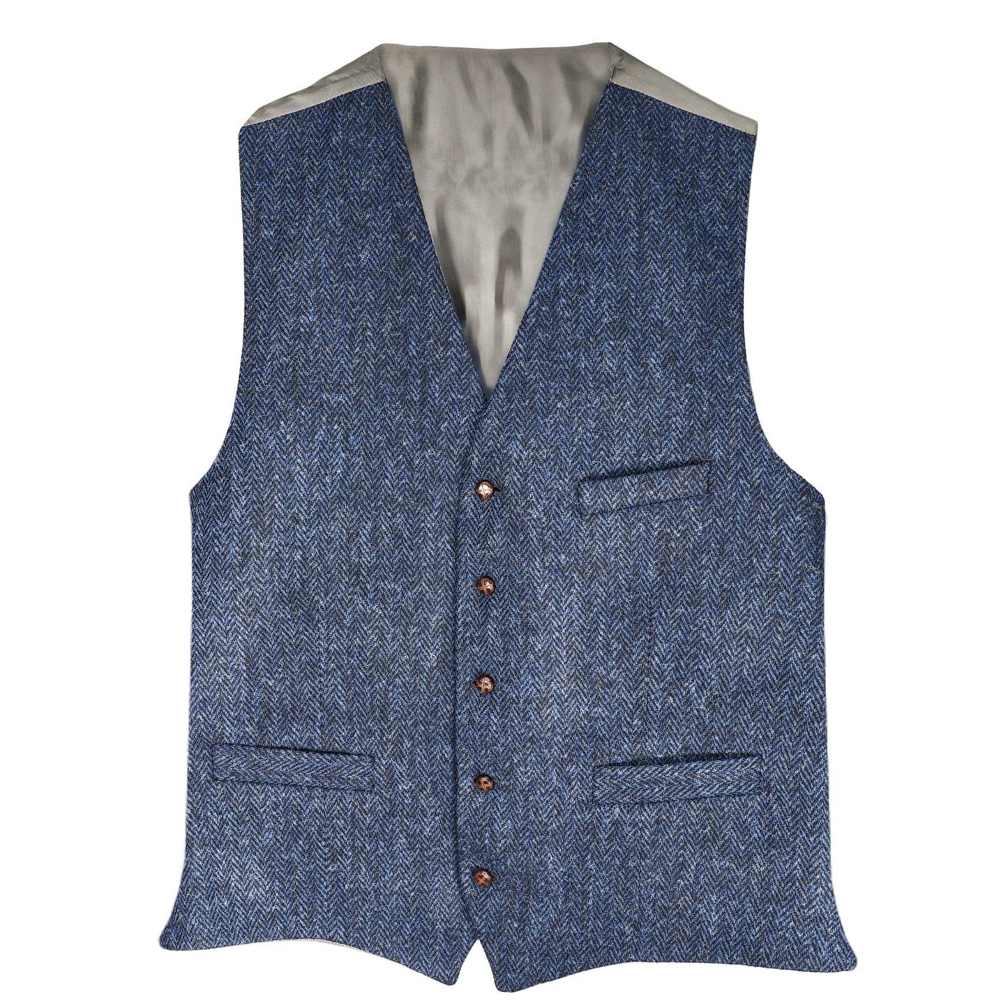 Vest Lee Check Harris Tweed Navy