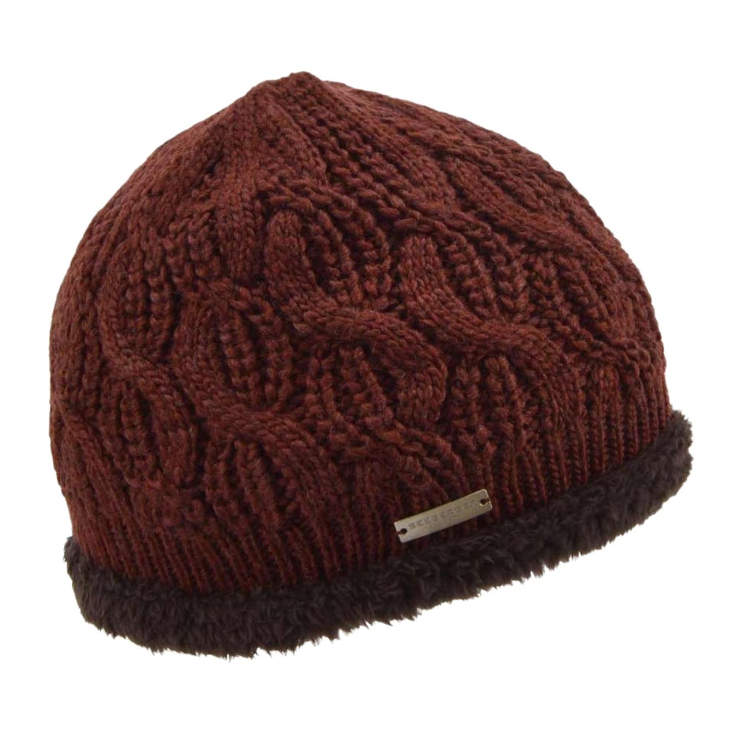 Rine Knit Beanie Rust Brown