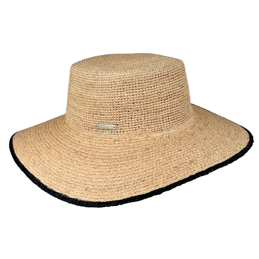 Raffia Crochet Adeline Linen/Black