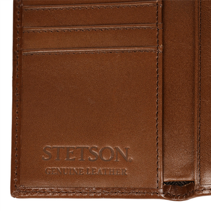 Tooled Leather Tri-fold Wallet Brown
