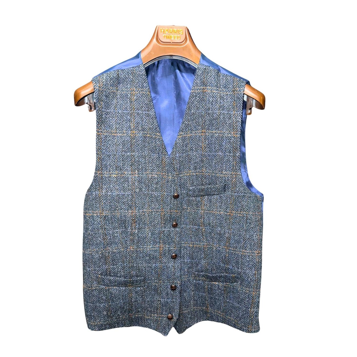 Vest Lee Harris Tweed Blue/Grey Check