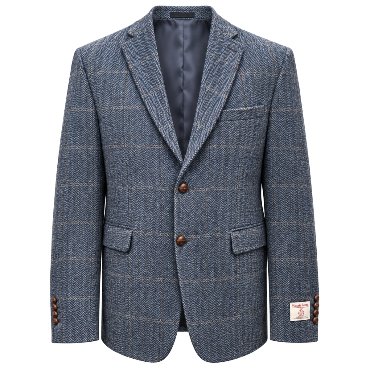 Dressjakke Lewis Harris Tweed Blue/Grey Check