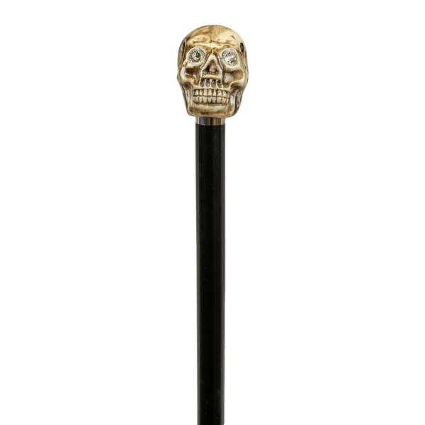 Antique-finish skull cane with Swarovski eyes - Classic Canes, Stokker, Hattebutikken.no