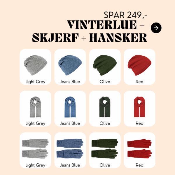Fiebig Beanie + Skjerf + Hansker Wool/Cashmere - Fiebig, Dame, Hattebutikken.no